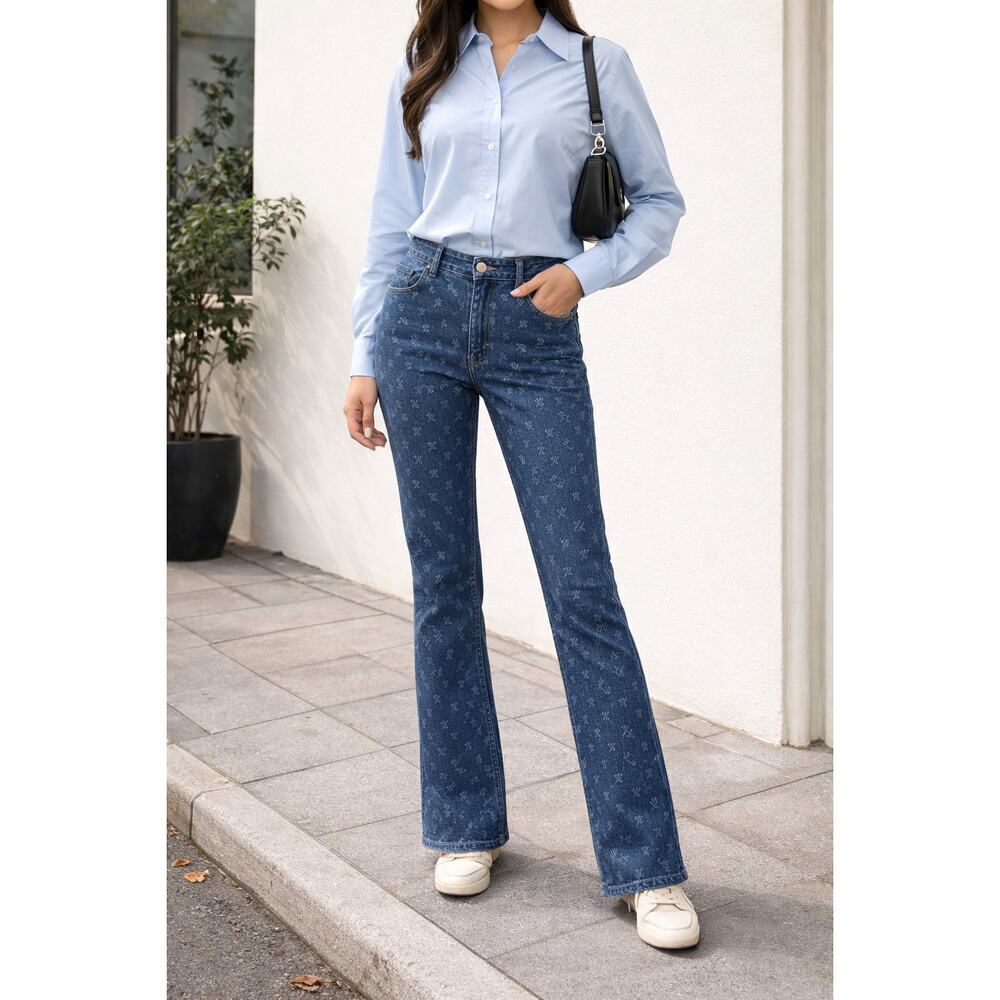 Stella McCartney Sustainable Compostable Denim Monogram Jeans Size 25